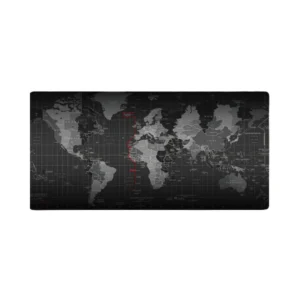 black world map mousepad 32 x 24 x 0.3cm