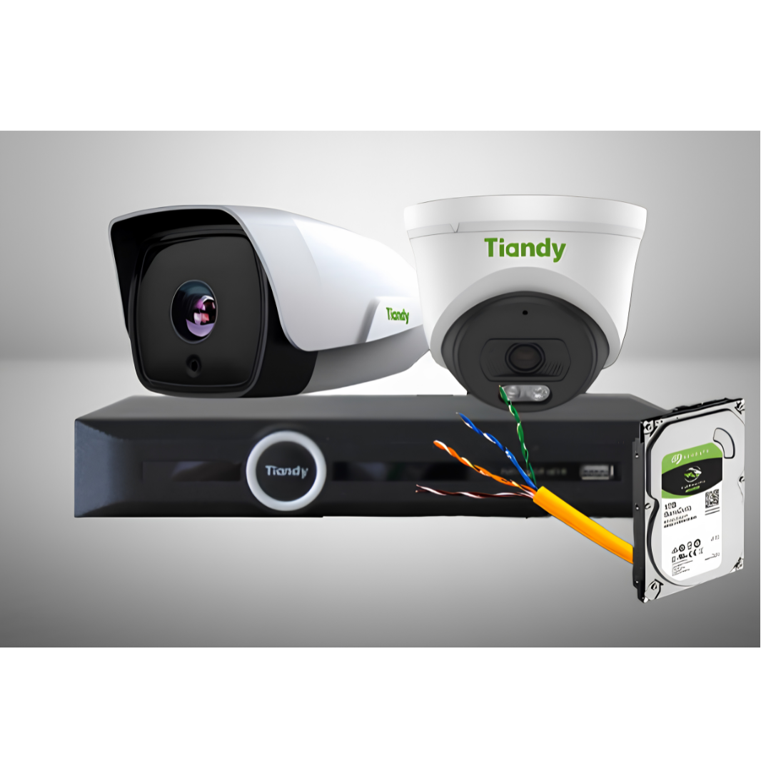 Tiandy 2mp ColorVU-8Cameras Security System