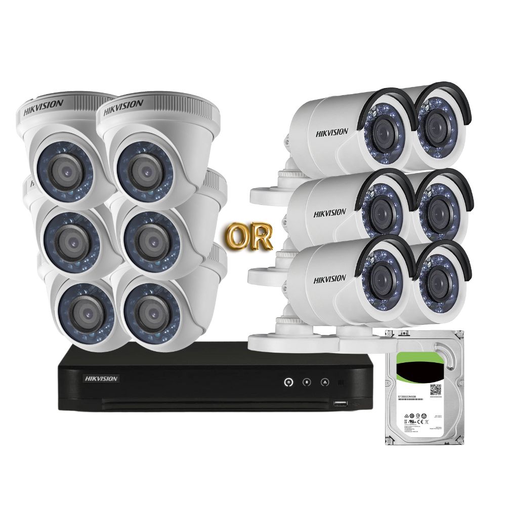 Hikvision 2mp 6 Cameras Security System