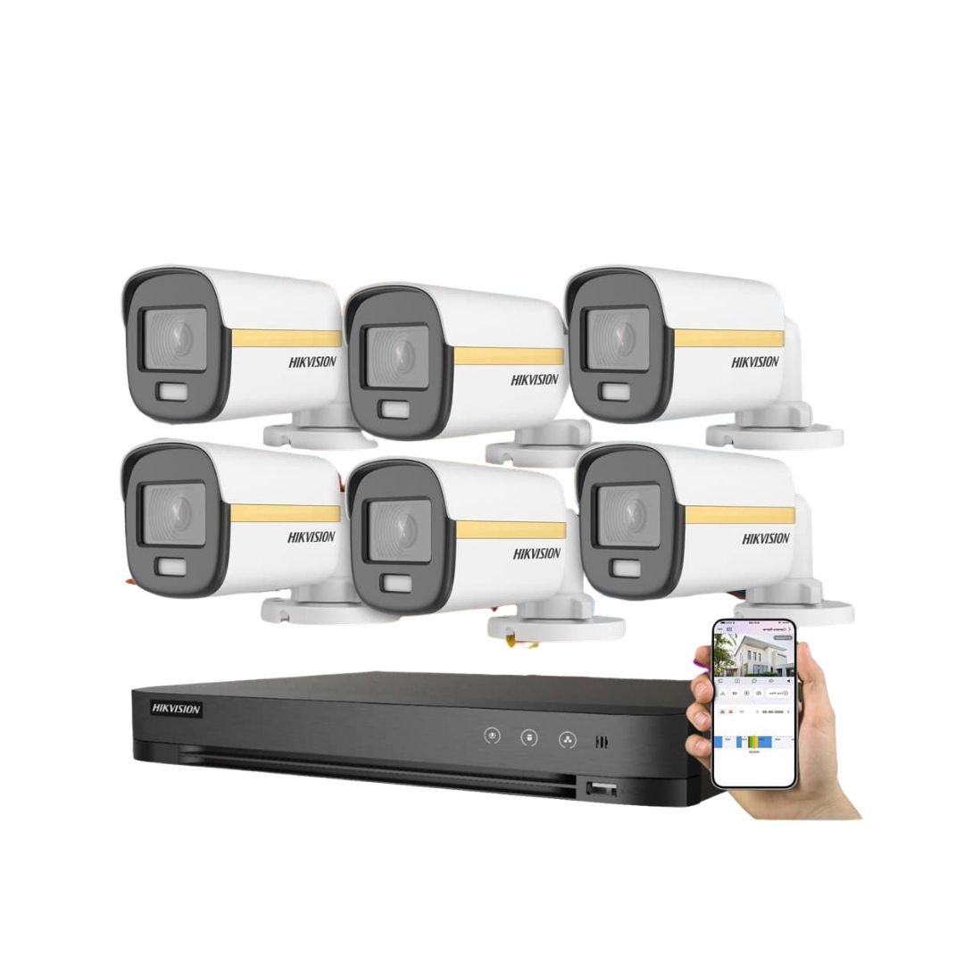 Hikvision 5mp 6 Cameras ColorVU Security System
