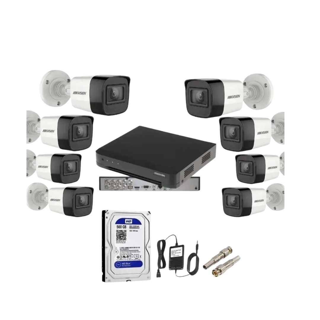 Hikvision 8mp 8 Cameras Hybrid Light Security System