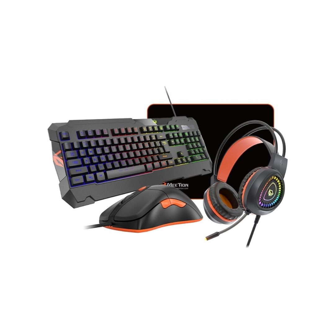 Meetion C-505 wired RGB LED mouse keyboard headset mouse pad set
