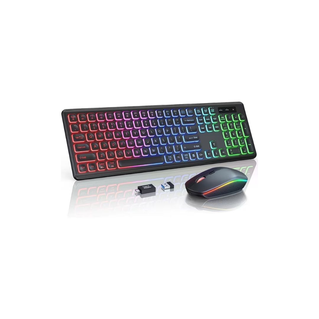 Seenda ISJ-DJCO1TZ 7-Color Backlit Wireless Keyboard and Mouse