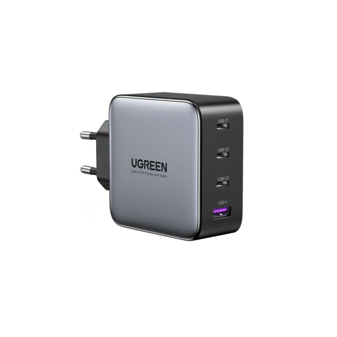 UGREEN USB-A+3*USB-C 160W  GaN Tech Fast Charger EU Grey（ folding foot）+ 1M  100W cable