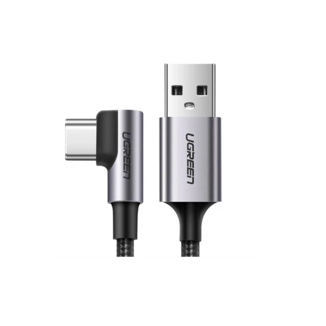 UGREEN ( 50941) Angled USB-C Male To USB2.0 A Male 3A Data Cable(90°Angle) Black