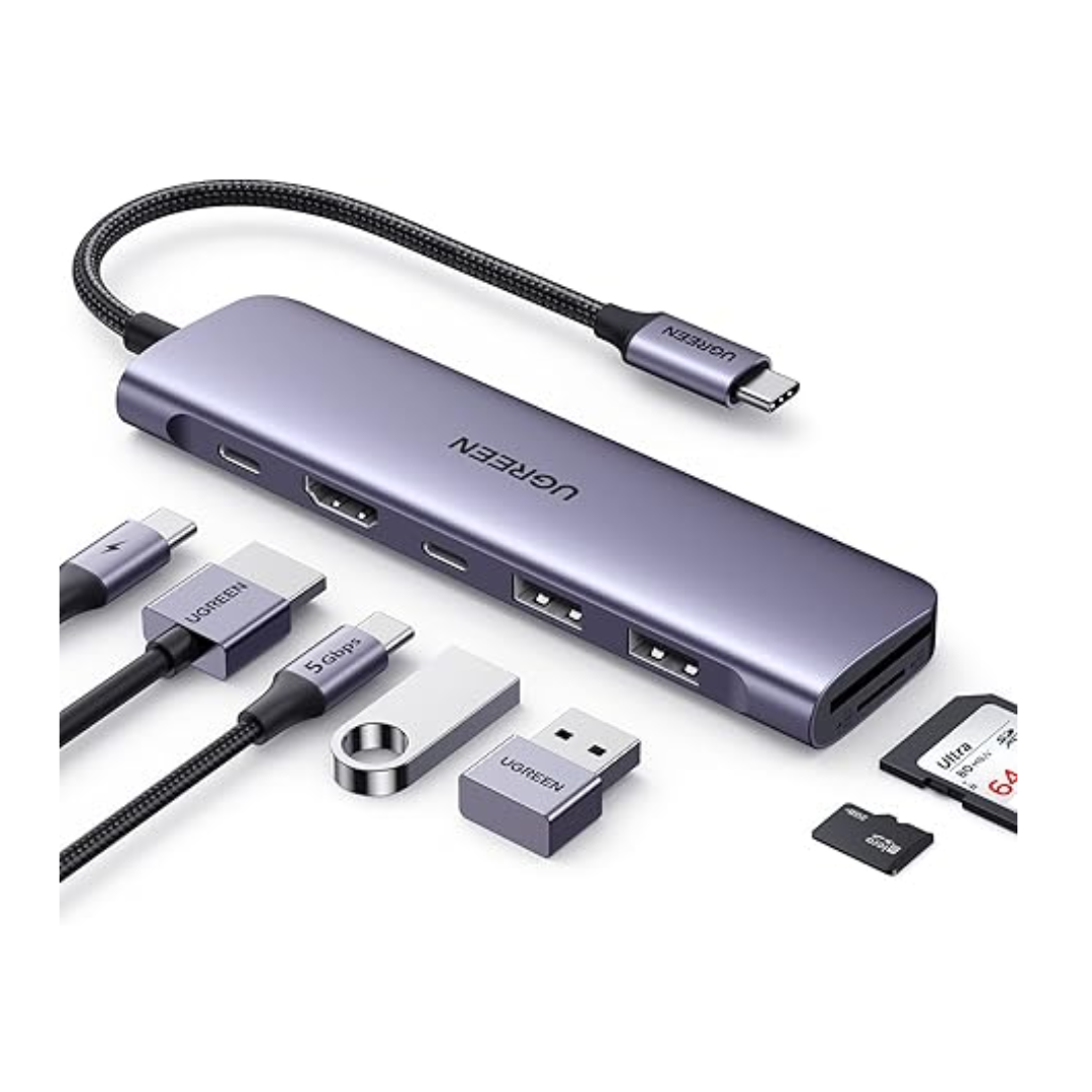 UGreen 15214 Revodok 1071 USB-C 7 in 1 Docking Station With Type C 95W PD Charger