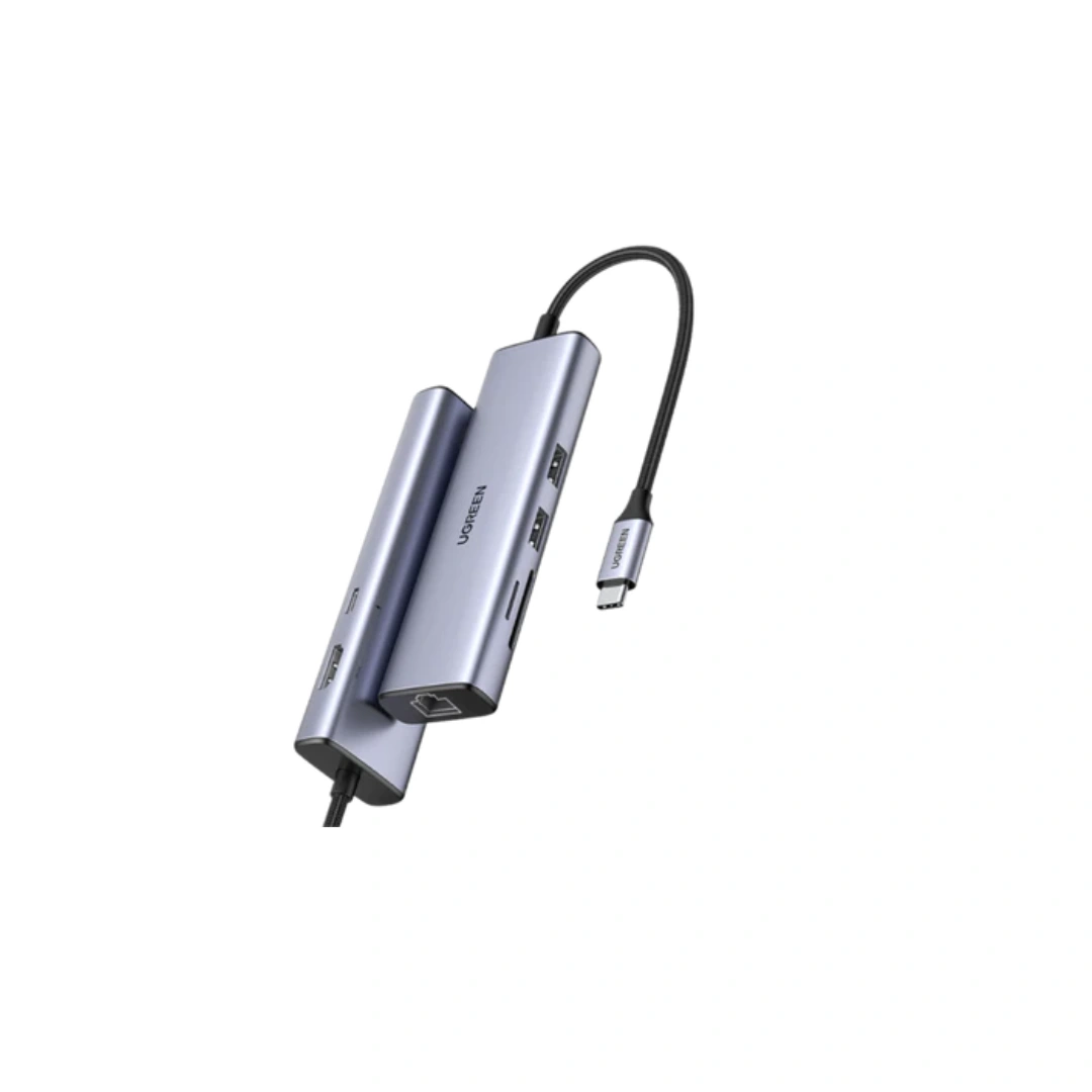 UGREEN 90568 USB-C to 2*USB3.0 + HDMI 4K*2K/30Hz max + RJ45 Gigabit + SD/TF(use simultaneously) +PD Multifunction Adapter