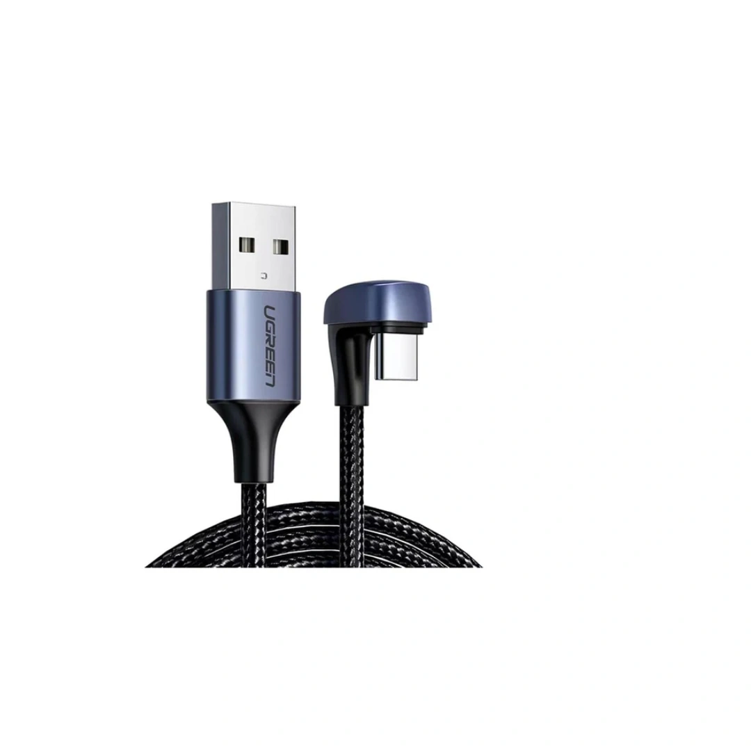 UGREEN (US311) Angled USB-C Male To USB2.0 A Male 3A Data Cable(180°Angle) 1M