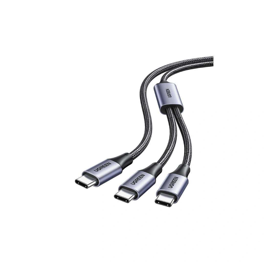 UGREEN 1.5 Meter 100W 2-in-1 Type-C to Dual Type-C 5A Max PD Charging Cable
